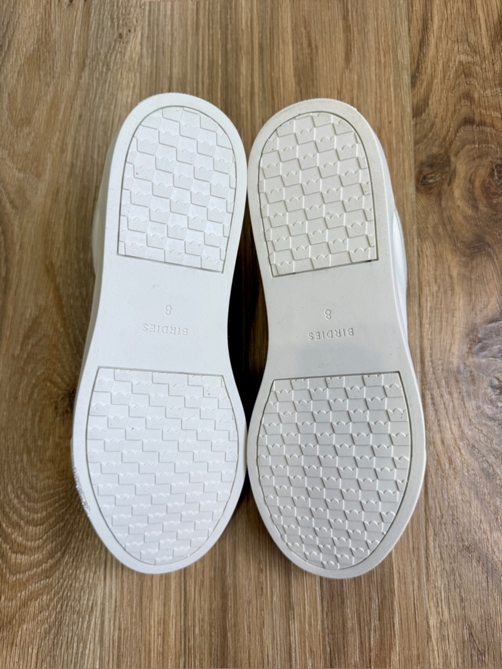 Birdies White Leather Lace-Up Sneakers Size 8 Minimalist - Picture 5 of 9